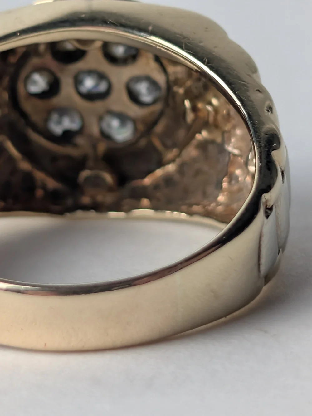 Two Tone 14k Men's Rolex 0.5 carat diamonds   Cluster Ring 9.3gr heirloom sz 9.5